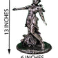 Elegant Lady Statue – Handmade Black&Silver Figure with Marble Look