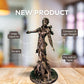 Elegant Lady Statue – Handmade Golden&Black Figure with Marble Look